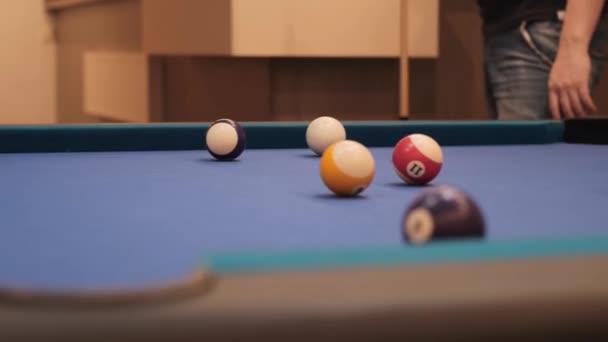 Kulečník Break Pool Table Close — Stock video