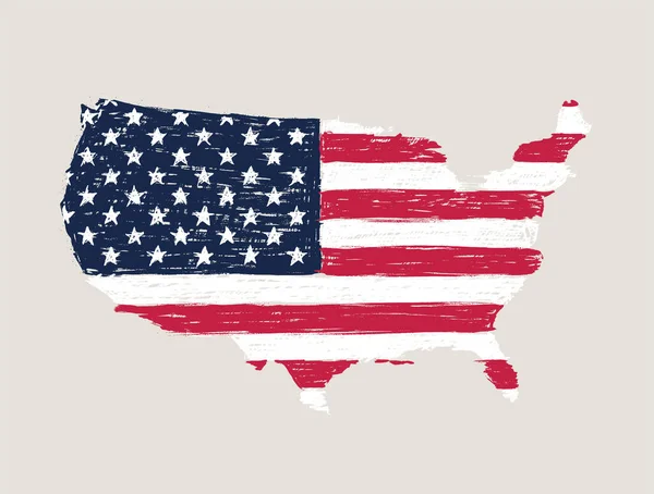 Flagge Der Usa Handgezeichnete Grunge Vektor Illustration — Stockvektor