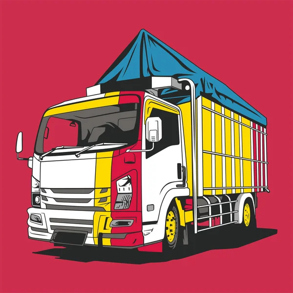 Ilustração Logística Vetor Entrega Caminhão — Vetor de Stock