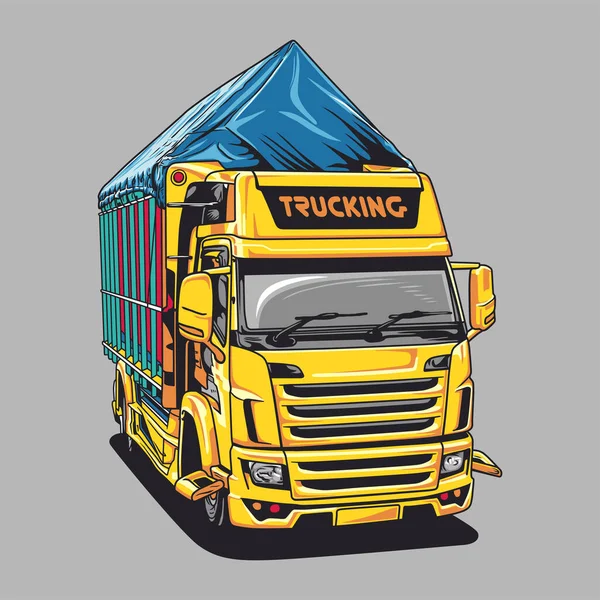 Carga Transporte Caminhão Vetor Ilustração — Vetor de Stock