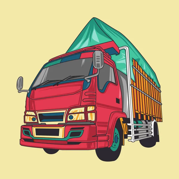 Entrega Caminhão Vetor Cartoon Ilustração — Vetor de Stock