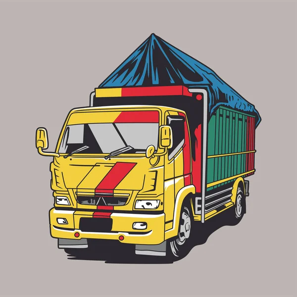 Ilustração Vetor Expedição Caminhão — Vetor de Stock