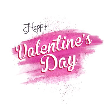 Sevgililer günü kartı. Fırçayla çizilmiş suluboya bir vuruş. Basit, minimalist, tatil kartları.