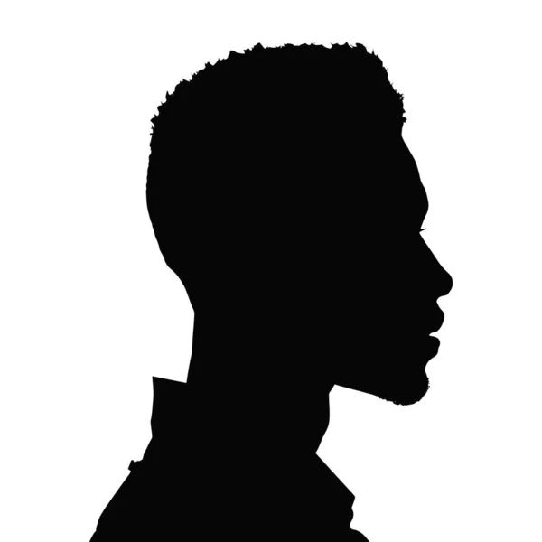 Silhueta Homem Negro Visto Lado Vetor Clip Art — Vetor de Stock