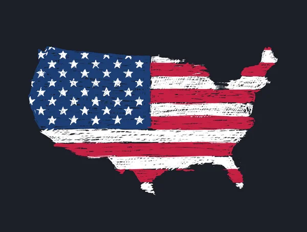 Flagge Der Usa Handgezeichnete Grungy Vektor Illustration — Stockvektor