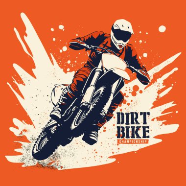 Motocross rider, extreme sport vector illustration clipart