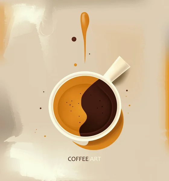 Cup Fresh Coffee Elegant Vector Illustration Decorative Design Cafeteria Posters — Stock Vector