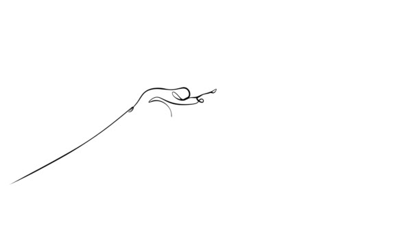 Selbstzeichnende Animation Zweier Hände Die Sich Ausstrecken Kontinuierliche Linienziehung Voller — Stockvideo