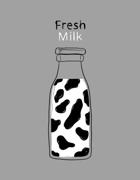 Векторная Иллюстрация Белого Молочного Напитка Бутылке — стоковый вектор