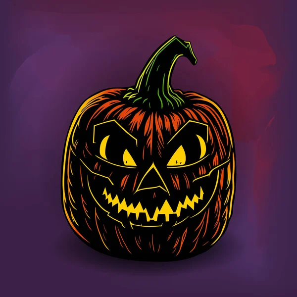 Halloween Pumpkin Hand Drawn Vector Illustration — Stock Vector