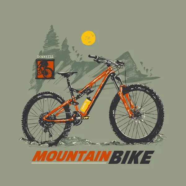 Mountain Bike Sketch Style Vector Illustration Your Design — Stock Vector