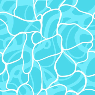 Açık mavi bir arkaplanda biçimlendirilmiş mavi dalgalar içeren kusursuz desen tasarımı.