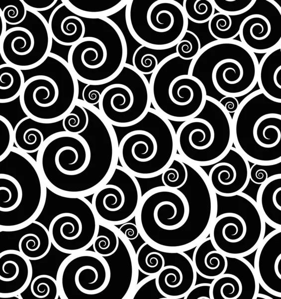 Siyah-beyaz sarmal, pürüzsüz desen. Tekstil ve duvar kağıtları için ideal..