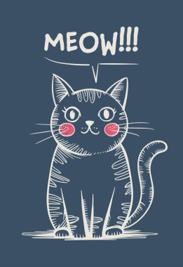 Pembe yanaklı bir kedinin miyavlaması..