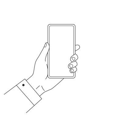 Boş ekranlı cep telefonu, elle tutulur..