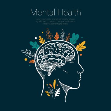 Zihinsel sağlığın ve büyümenin soyut tasviri.