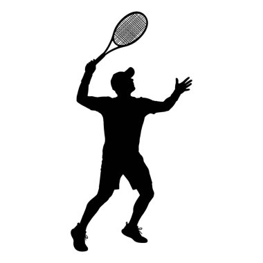 Tenis maçında siyahi bir sporcunun silüeti..