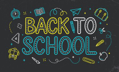 Eğitim ve öğrenim için Oyuncu Okula Dönüş tasarımı.