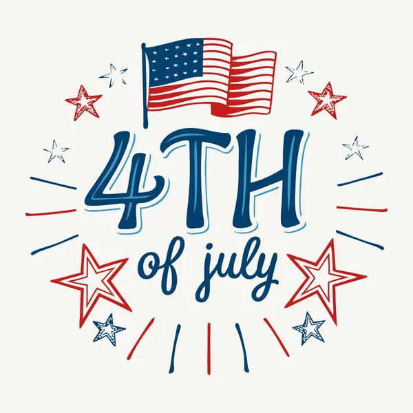 İllüstrasyon, 4 Temmuz ruhunu simgesel Amerikan bayrağıyla somutlaştırıyor..