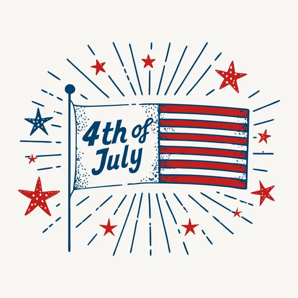 Bağımsızlık Günü için ABD bayrağının yıldız ve çizgilerini içeren vatanseverlik tasarımı.