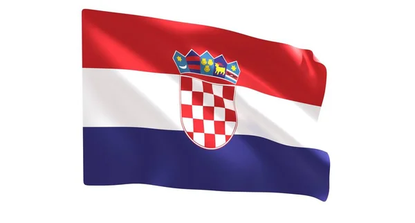 克罗地亚旗子 矢量例证在白色背景 — 图库照片