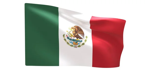 Bandera Nacional Mexico Sobre Fondo Blanco Ilustracion Vectorial Image —  Fotos de Stock