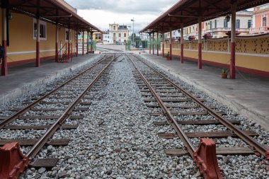 Riobamba's train station blends history with daily travel, symbolizing journeys and destinations clipart
