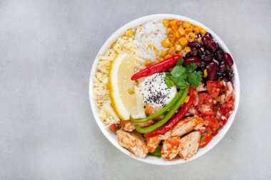 Benekli gri benekli, fotokopi alanı olan tavuk buda kasesi