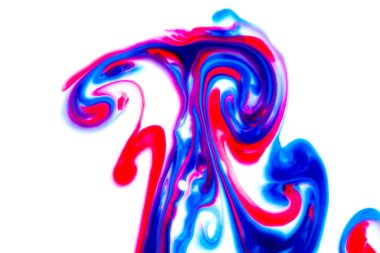 Sütteki mavi ve kırmızı renkler çarpıcı bir arka plan için güzel mermer efekt yapar