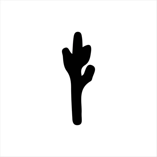 Kaktus Vektor Ikon Isolerad Vit Bakgrund Kaktus Ikon Svart Vektor — Stock vektor