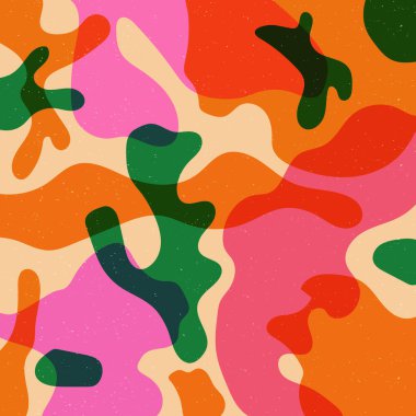 Renkli geometrik şekil arkaplan modayı riso grafik deseni biçiminde. Tasarım ve kart, kapak, paket, ambalaj kağıdı için vektör Modern arkaplan.