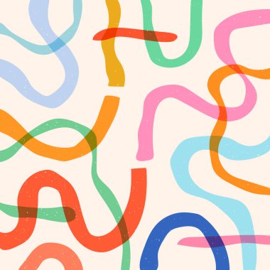 Renkli geometrik şekil arkaplan modayı riso grafik deseni biçiminde. Tasarım ve kart, kapak, paket, ambalaj kağıdı için vektör Modern arkaplan.