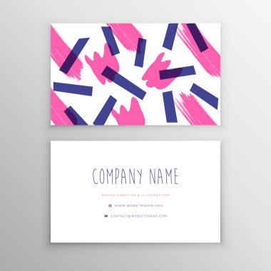 Soyut geçmişi olan bir kartvizit vektör şablonu. Yaratıcı modern tasarım. Vektör modern kadın kartviziti şablonu