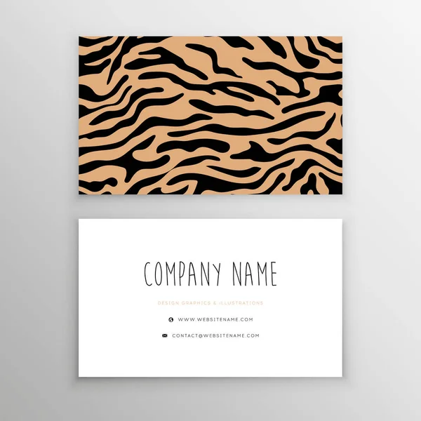 Cartão Pessoal Textura Zebra Cartão Visita Limpo Antecedentes Modernos Abstratos — Vetor de Stock