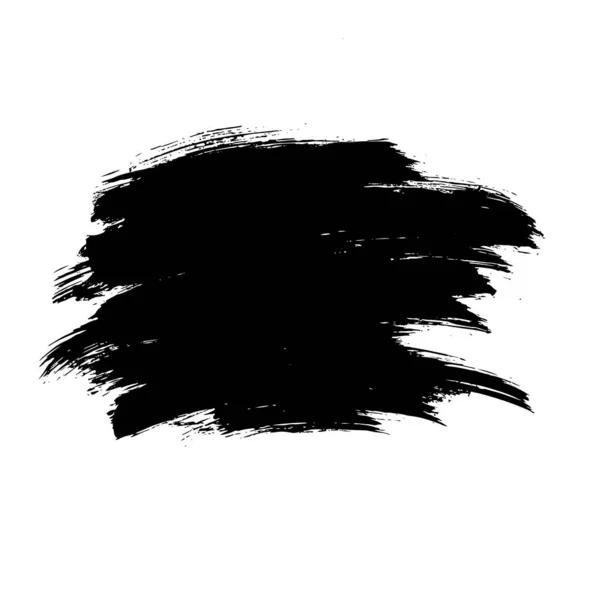 Peinture Noire Coups Pinceau Encre Pinceaux Lignes Éléments Design Artistique — Image vectorielle