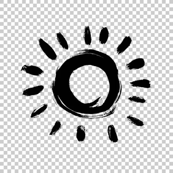 Malovaná Ikona Slunce Žlutá Barva Grunge Design Element Pro Předpověď — Stockový vektor