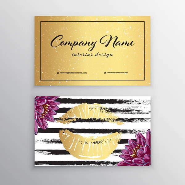Makeup Artist Business Card Business Cards Template Pink Lips Print Royalty Free Stock Vectors