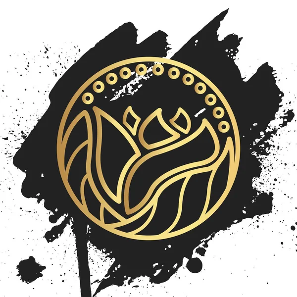 Abstraktes Gold Schönheitsindustrie Und Mode Logo Identität Für Schönheit Ökologische — Stockvektor