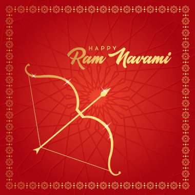 Happy Ram Navami festival of India. Ram Navami Indian festival banner design template.