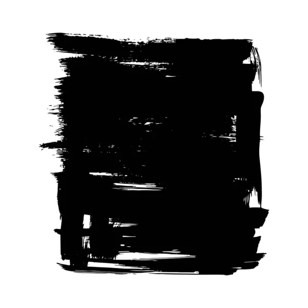Zwarte Verf Penselen Inkt Penseelstreken Lijnen Vuile Artistieke Ontwerpelementen Dozen — Stockvector