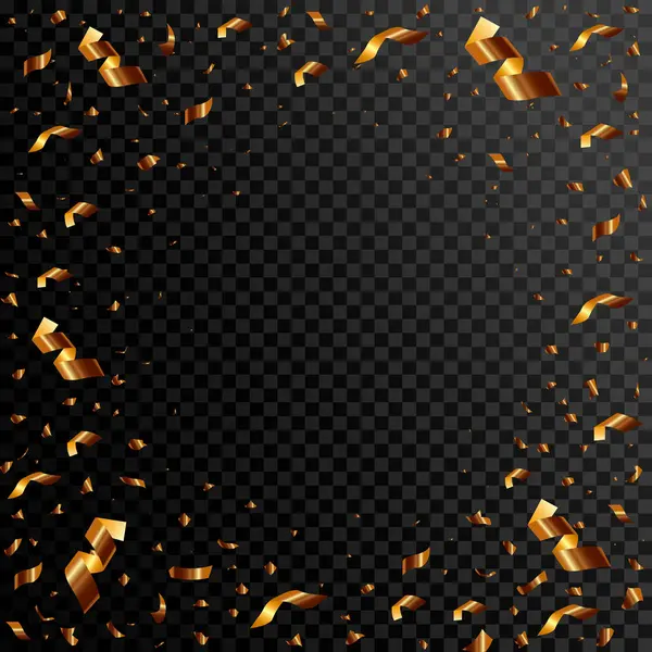 Altın konfeti ve promosyon ve gösteri seti için havai fişek sosu. Vektör konfeti png. Parlak parlak duvar kağıdı tasarımı.