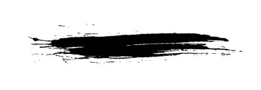 Siyah fırça darbeleri beyaz arkaplanda izole edilmiş. Kuru Fırça Darbeleri ve Tırmalamalar Retro Grunge Arka planı. Fırça darbesi dokusu. Siyah mürekkep, boya sıçraması..
