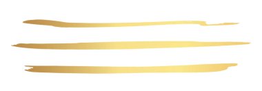 Altın mürekkep fırça darbeleri. Altın Fırça Vuruşu. Altın boya lekeleri. Vektör altın leke. Altın boya ve mürekkep fırçası darbeleri. Vektör altın vuruş ayarlandı