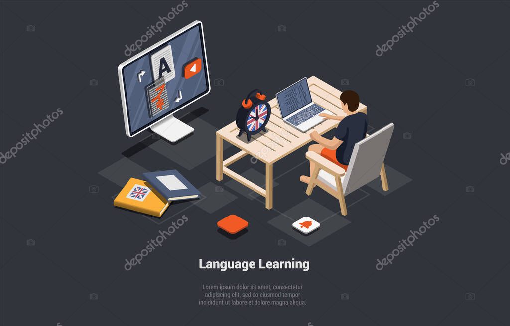 Language Learn App Student 649057816 - WDRFree Vector illustration of Language Learn App Student 649057816