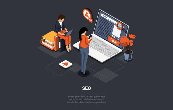 Rang Moteur Recherche Optimisation Seo Seo Digital Marketing Seo Marketing — Image vectorielle