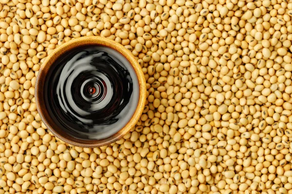 Top View Soy Sauce Falling Drop Created Splash Circle Ripple Royalty Free Stock Images