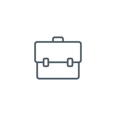 Beyaz arkaplanda evrak çantası vektör çizgisi simgesi, EPS 10