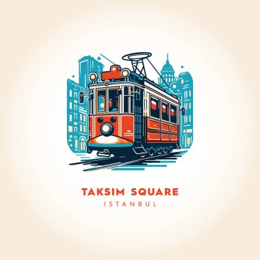 İstanbul 'un Kalp atışı: Taksim Meydanı ve Vektör Sanatında Nostaljik Tramvay