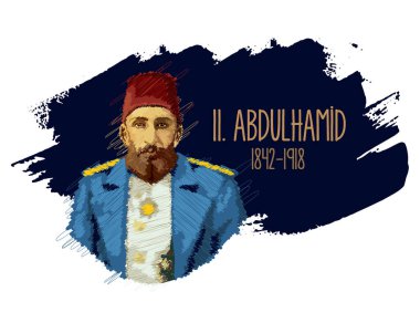 Türk halk şairi Yunus Emre (Derviş Yunus) ve Sufi (1238-1328) 'in çizim sanatı illüstrasyon portresi) 