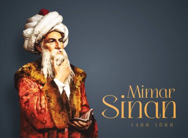 Türk halk şairi Yunus Emre (Derviş Yunus) ve Sufi (1238-1328) 'in çizim sanatı illüstrasyon portresi) 